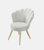 Velvet Accent Chair with Gold Metal Legs, Vanity Chair for Makeup Room, Upholstered Guest Chair for Living Room, Side Chair for Bedroom - Comfortable Living Decor