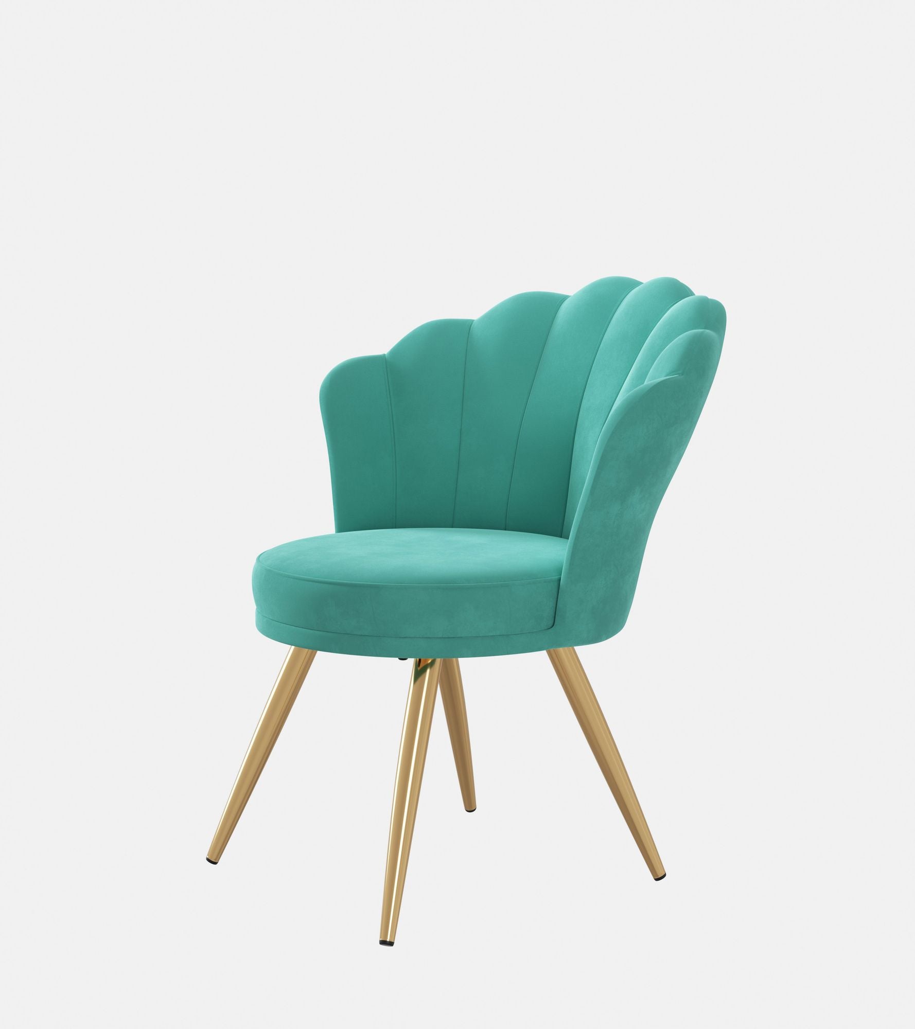 Velvet Accent Chair with Gold Metal Legs, Vanity Chair for Makeup Room, Upholstered Guest Chair for Living Room, Side Chair for Bedroom - Comfortable Living Decor