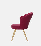 Velvet Accent Chair with Gold Metal Legs, Vanity Chair for Makeup Room, Upholstered Guest Chair for Living Room, Side Chair for Bedroom - Comfortable Living Decor