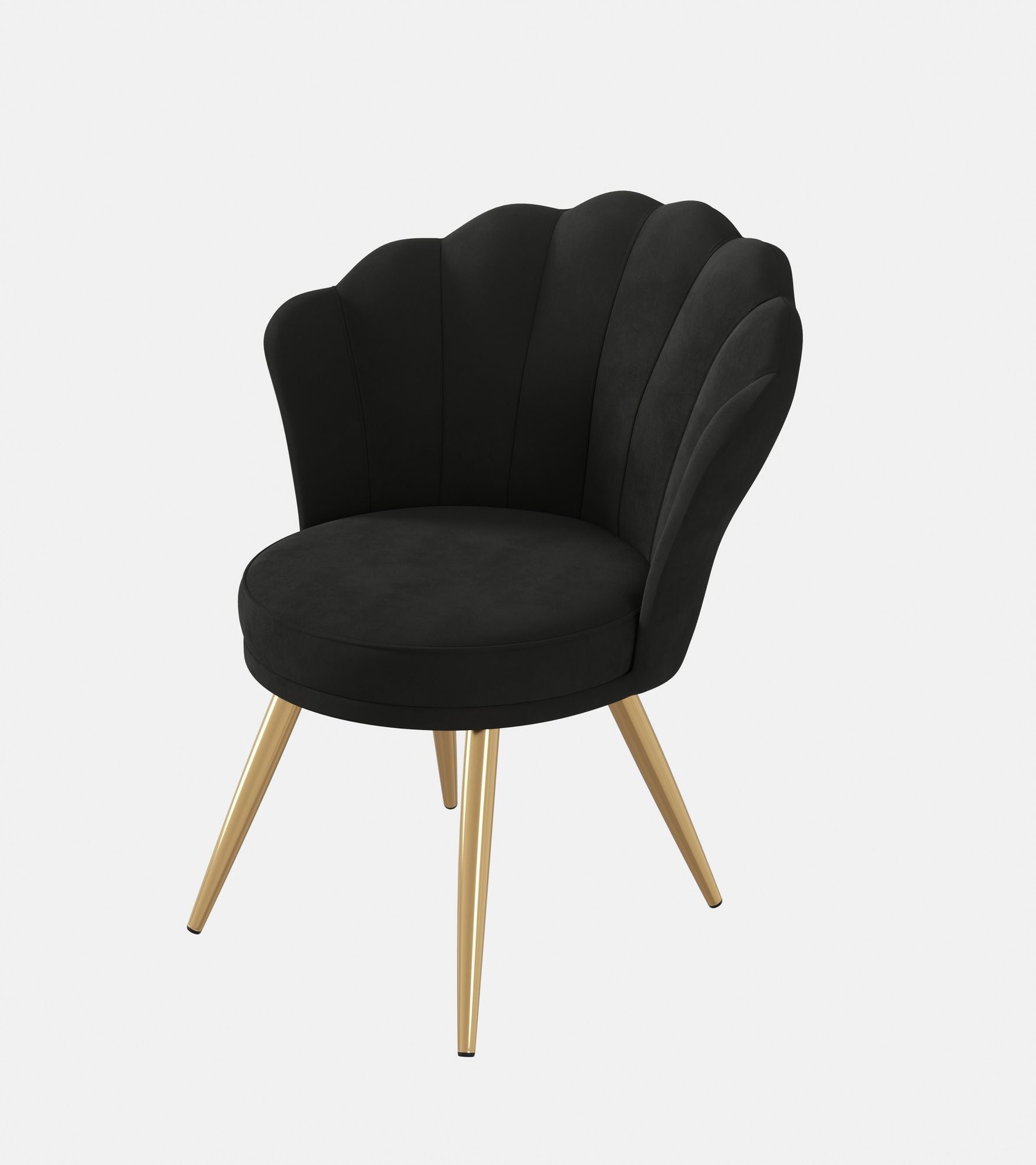 Velvet Accent Chair with Gold Metal Legs, Vanity Chair for Makeup Room, Upholstered Guest Chair for Living Room, Side Chair for Bedroom - Comfortable Living Decor
