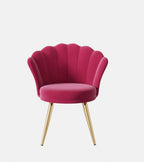 Velvet Accent Chair with Gold Metal Legs, Vanity Chair for Makeup Room, Upholstered Guest Chair for Living Room, Side Chair for Bedroom - Comfortable Living Decor