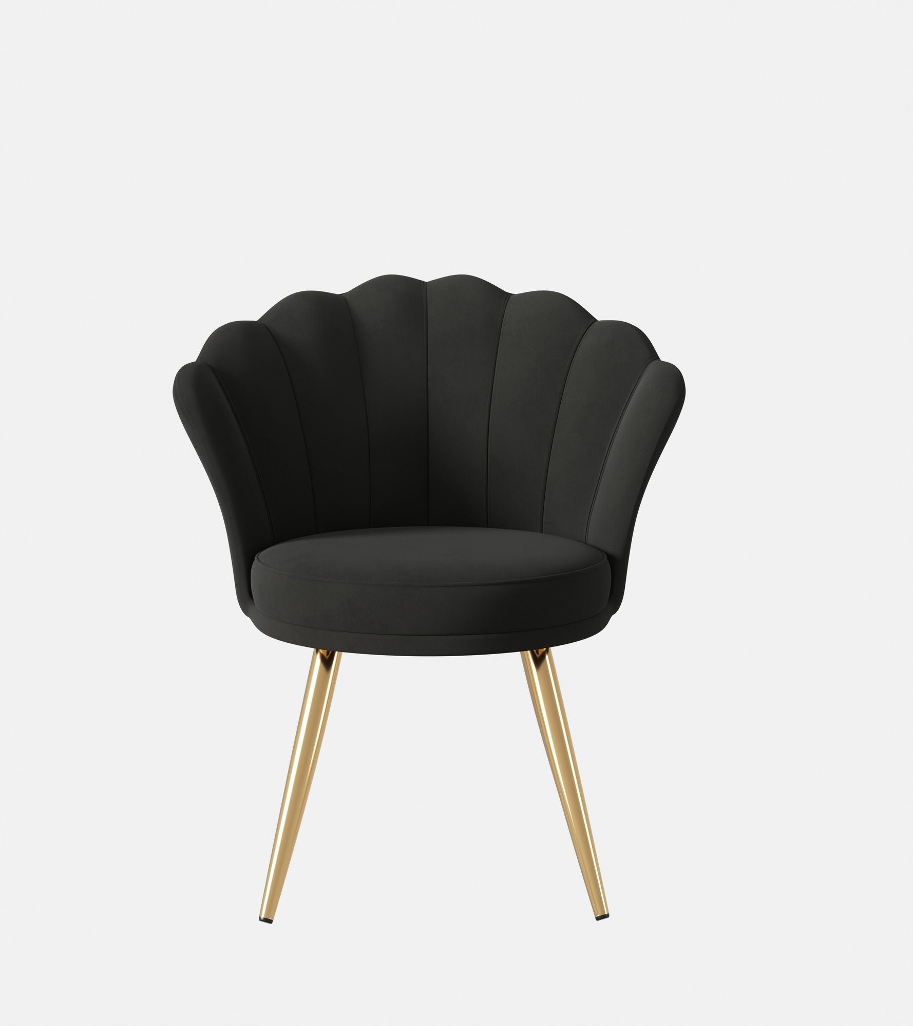 Velvet Accent Chair with Gold Metal Legs, Vanity Chair for Makeup Room, Upholstered Guest Chair for Living Room, Side Chair for Bedroom - Comfortable Living Decor