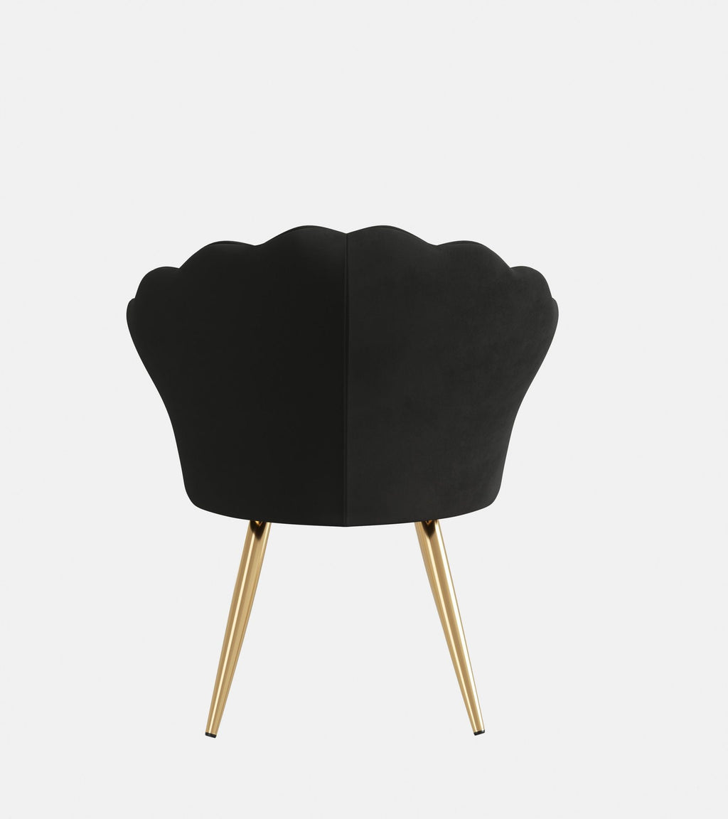 Velvet Accent Chair with Gold Metal Legs, Vanity Chair for Makeup Room, Upholstered Guest Chair for Living Room, Side Chair for Bedroom - Comfortable Living Decor