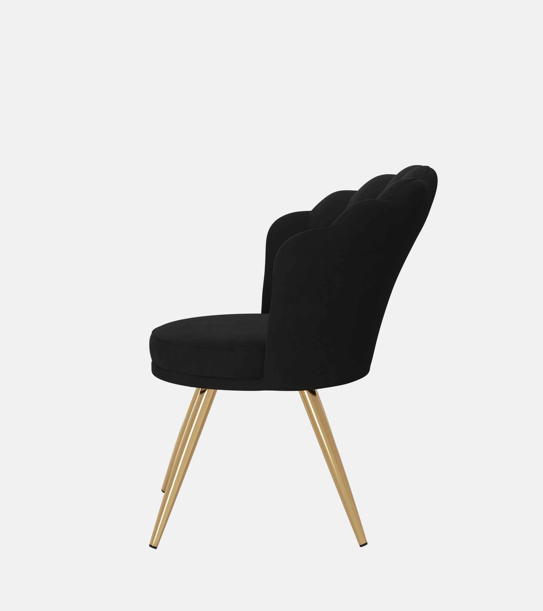 Velvet Accent Chair with Gold Metal Legs, Vanity Chair for Makeup Room, Upholstered Guest Chair for Living Room, Side Chair for Bedroom - Comfortable Living Decor