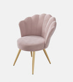 Velvet Accent Chair with Gold Metal Legs, Vanity Chair for Makeup Room, Upholstered Guest Chair for Living Room, Side Chair for Bedroom - Comfortable Living Decor