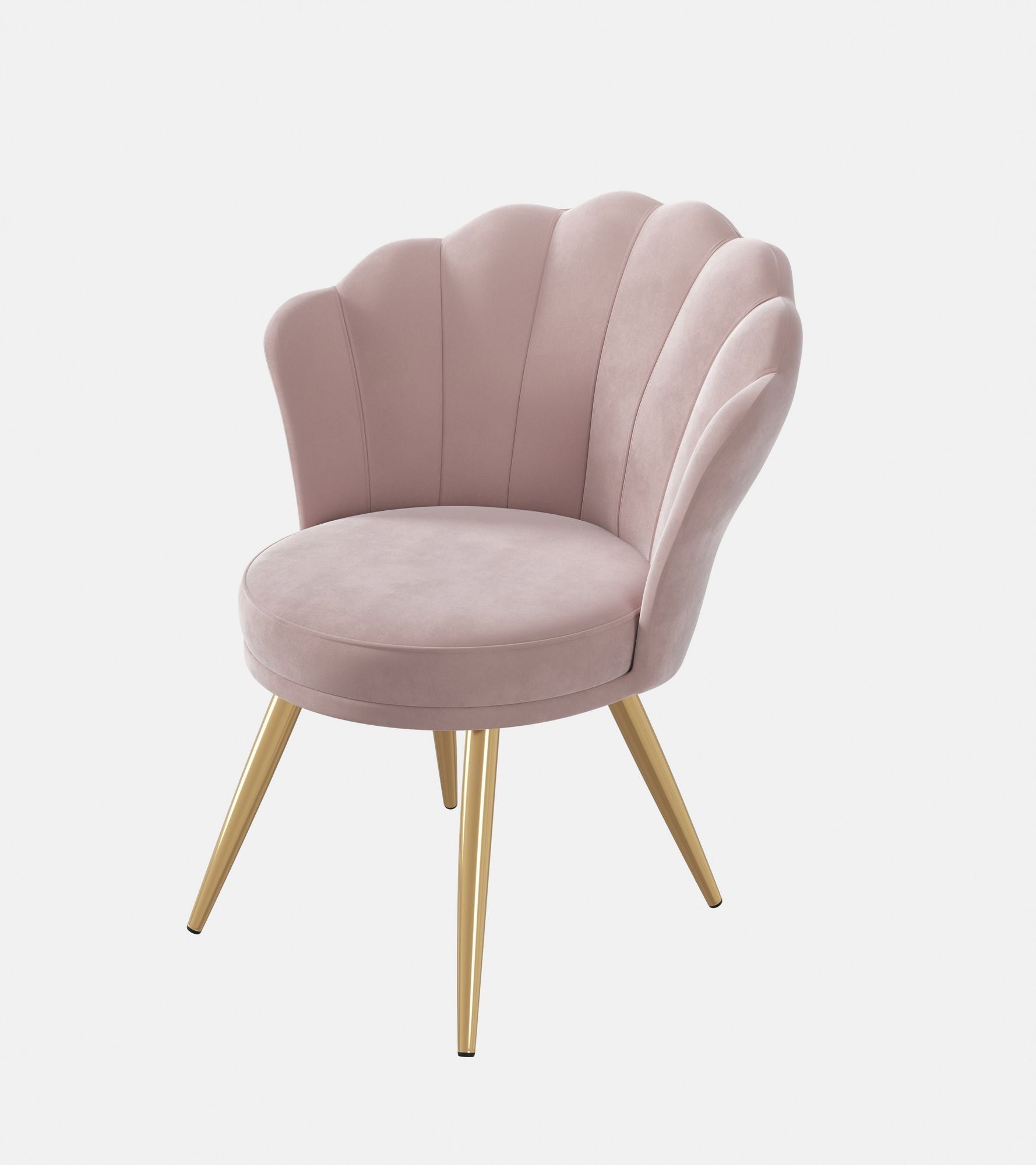 Velvet Accent Chair with Gold Metal Legs, Vanity Chair for Makeup Room, Upholstered Guest Chair for Living Room, Side Chair for Bedroom - Comfortable Living Decor
