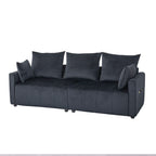 Velvet Modern 2 - Seater Sofa, Black Two - Tone Sectional Couch with Contemporary Design, 82" Living Room Furniture, Easy Assembly , An Elegant Choice for Home Decoration - Comfortable Living Decor