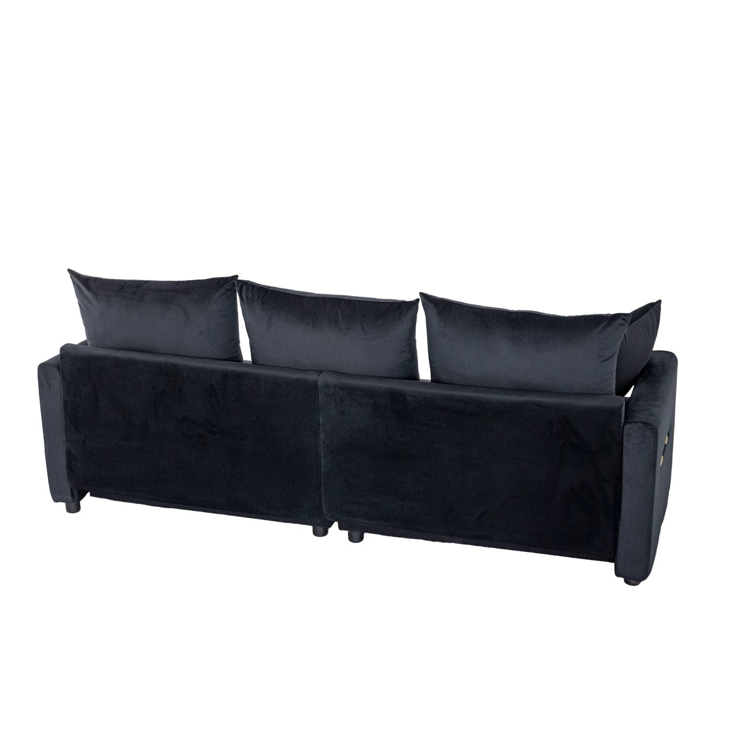 Velvet Modern 2 - Seater Sofa, Black Two - Tone Sectional Couch with Contemporary Design, 82" Living Room Furniture, Easy Assembly , An Elegant Choice for Home Decoration - Comfortable Living Decor
