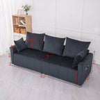 Velvet Modern 2 - Seater Sofa, Black Two - Tone Sectional Couch with Contemporary Design, 82" Living Room Furniture, Easy Assembly , An Elegant Choice for Home Decoration - Comfortable Living Decor