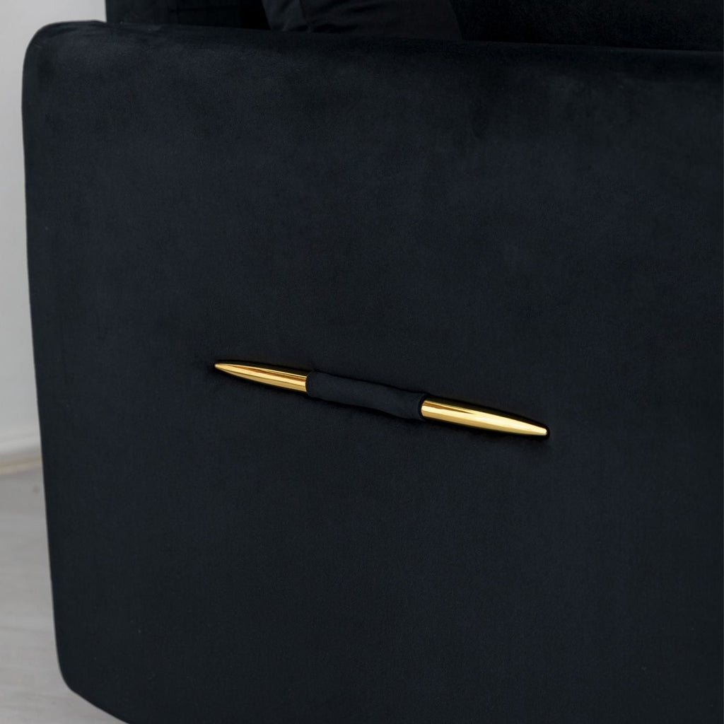 Velvet Modern 2 - Seater Sofa, Black Two - Tone Sectional Couch with Contemporary Design, 82" Living Room Furniture, Easy Assembly , An Elegant Choice for Home Decoration - Comfortable Living Decor