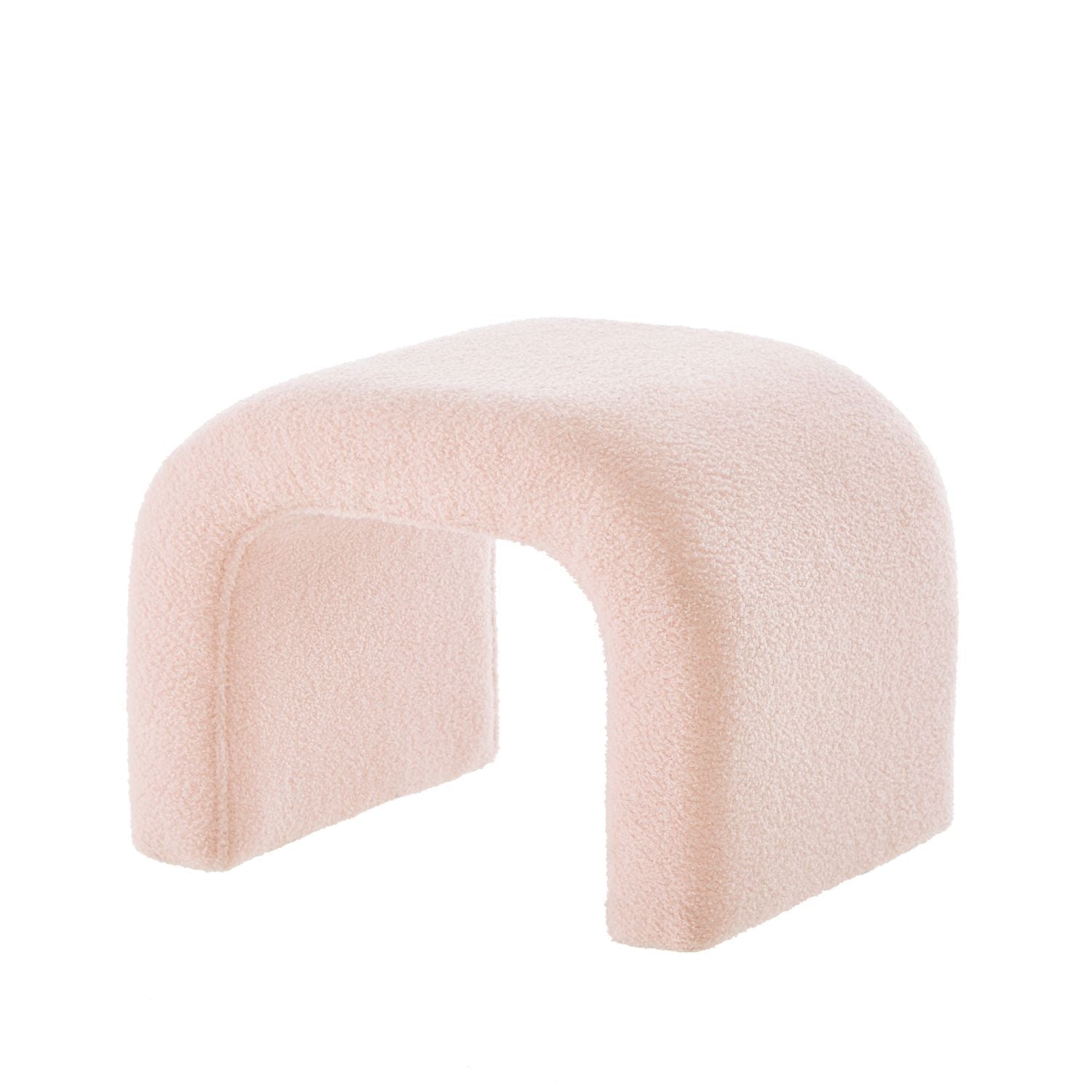 Versatile Pink U - Shaped Ottoman Bench Set for Living Room & Bedroom - 3 Piece Footrest Collection - Comfortable Living Decor