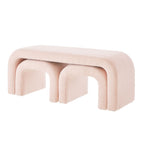 Versatile Pink U - Shaped Ottoman Bench Set for Living Room & Bedroom - 3 Piece Footrest Collection - Comfortable Living Decor