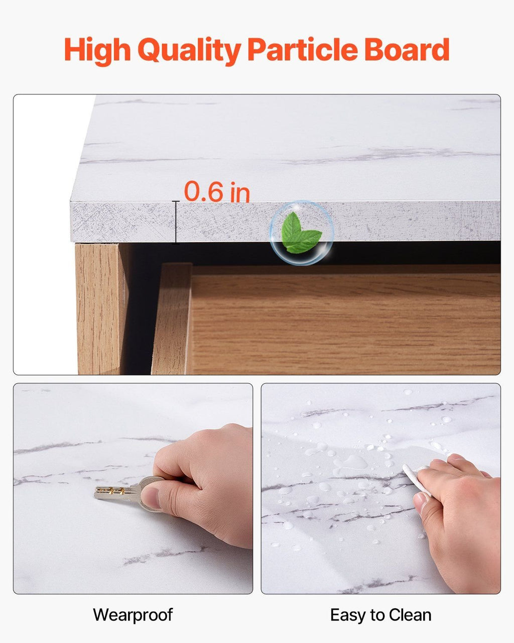 VEVOR 5 Fluted Drawer Dresser, Wooden Chest of Drawers with Sliding & Anti - tip Device, Modern Minimalist Dresser Chest, Closet Storage Organizer for Living Room, Hallway, Bedroom, Entryway, Light Wood - Comfortable Living Decor