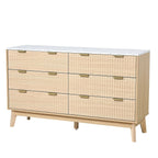 VEVOR 6 Fluted Drawer Dresser, Wooden Chest of Drawers with Sliding & Anti - tip Device, Modern Minimalist Dresser Chest, Fluted Closet Storage for Living Room, Hallway, Bedroom, Entryway, Light Wood - Comfortable Living Decor