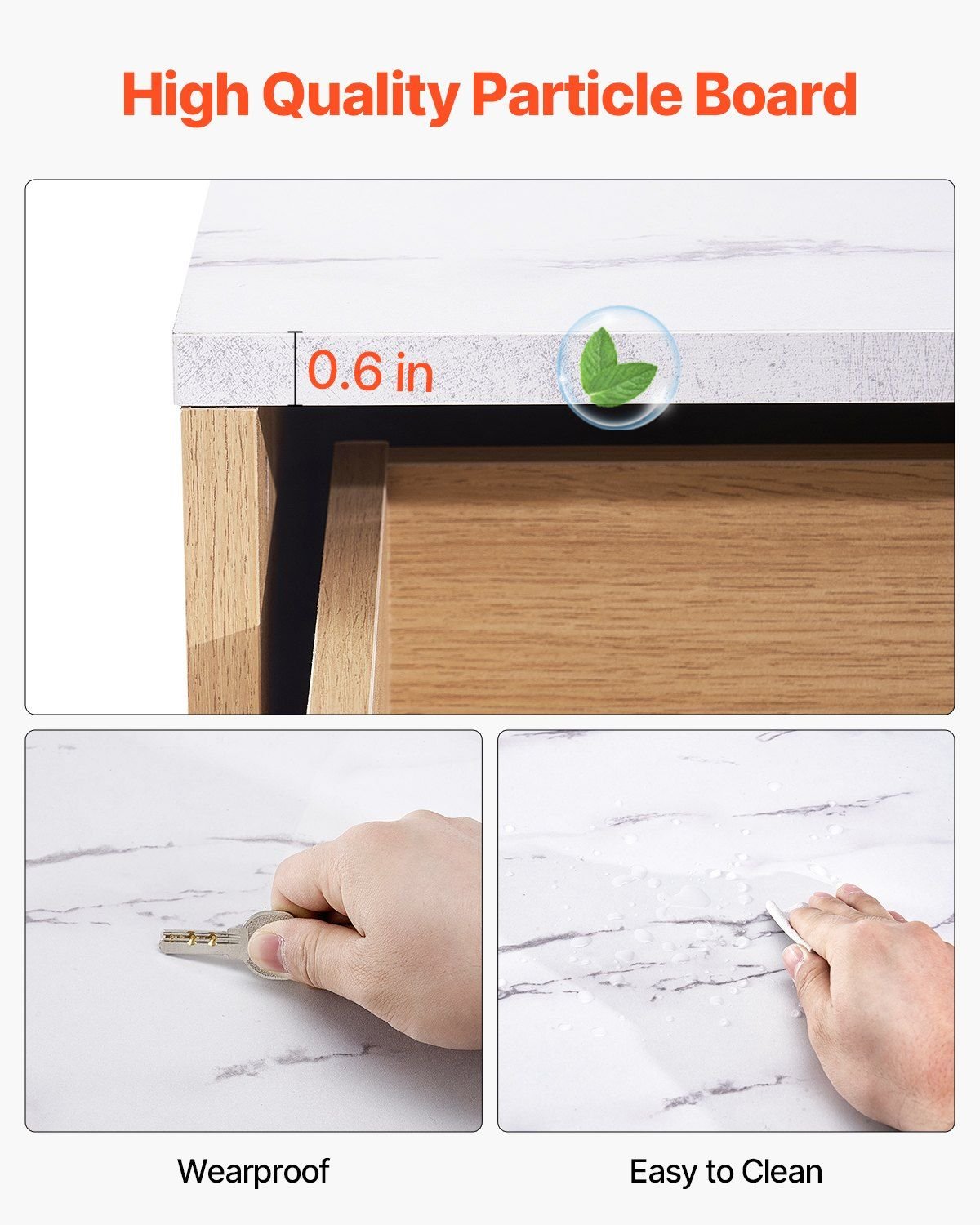 VEVOR 6 Fluted Drawer Dresser, Wooden Chest of Drawers with Sliding & Anti - tip Device, Modern Minimalist Dresser Chest, Fluted Closet Storage for Living Room, Hallway, Bedroom, Entryway, Light Wood - Comfortable Living Decor