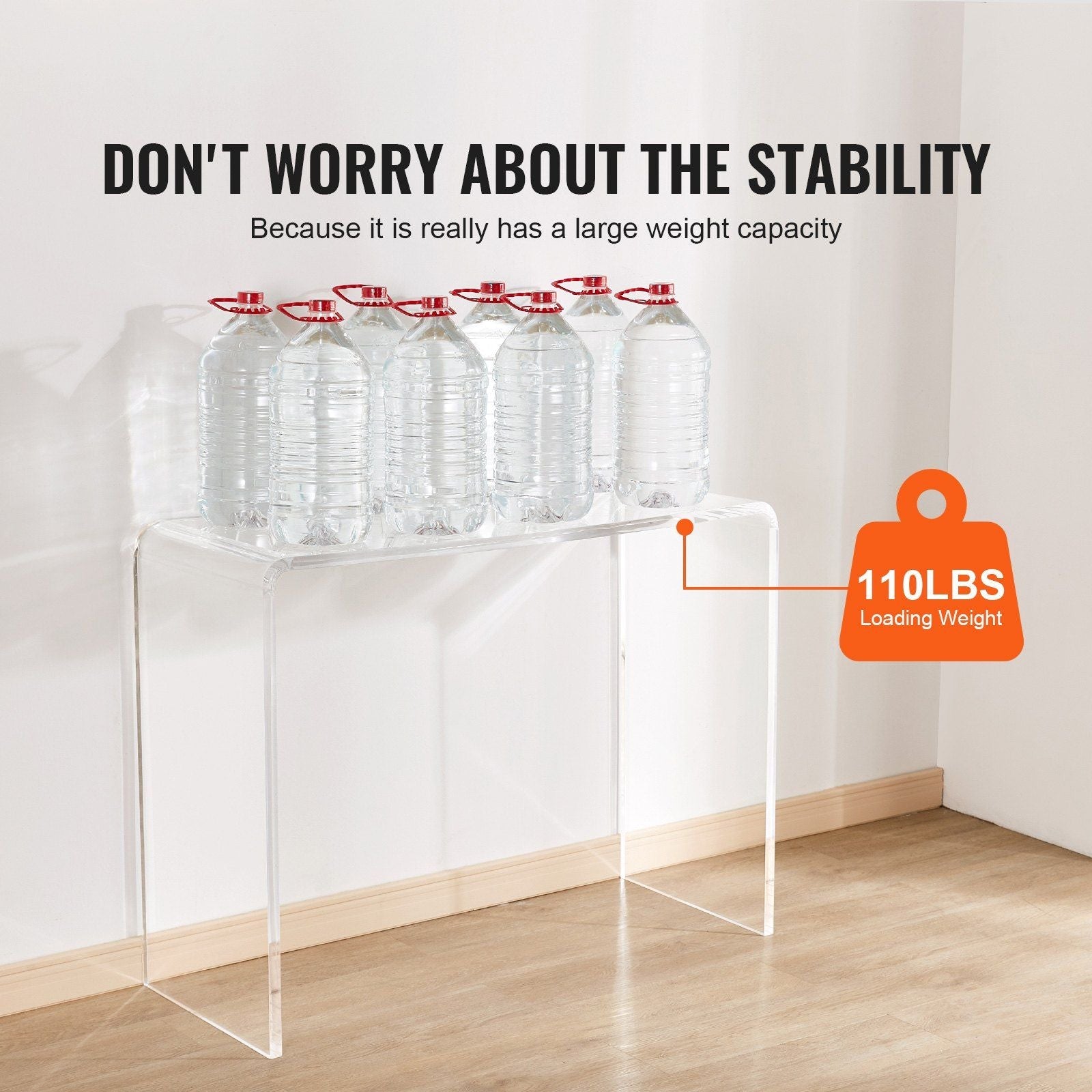 VEVOR Acrylic Console Table, Clear Acrylic End Table, Transparent Acrylic Side Table 38.2x15x29.3 inch, for Foyer, Living Room, Dining Room - Comfortable Living Decor