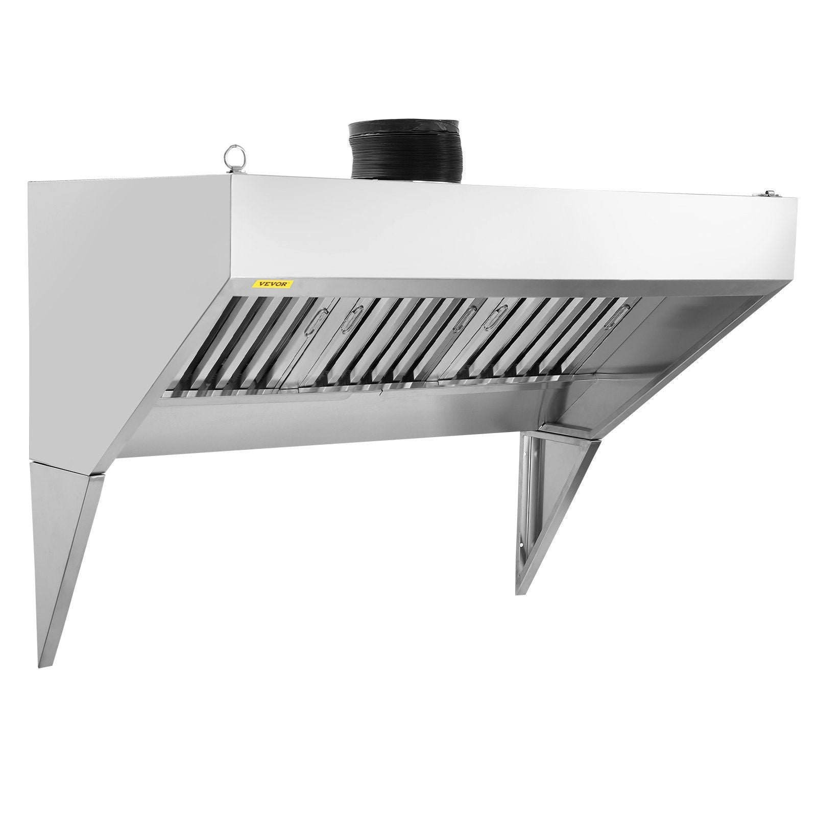 VEVOR Commercial Exhaust Hood, 7FT Food Truck Hood Exhaust, 201 Stainless Steel Concession Trailer Hood with 3 Detachable U - shaped Grid Oil Filter Mesh, Rust Resistant Vent Hood for Kitchen Restaurant - Comfortable Living Decor