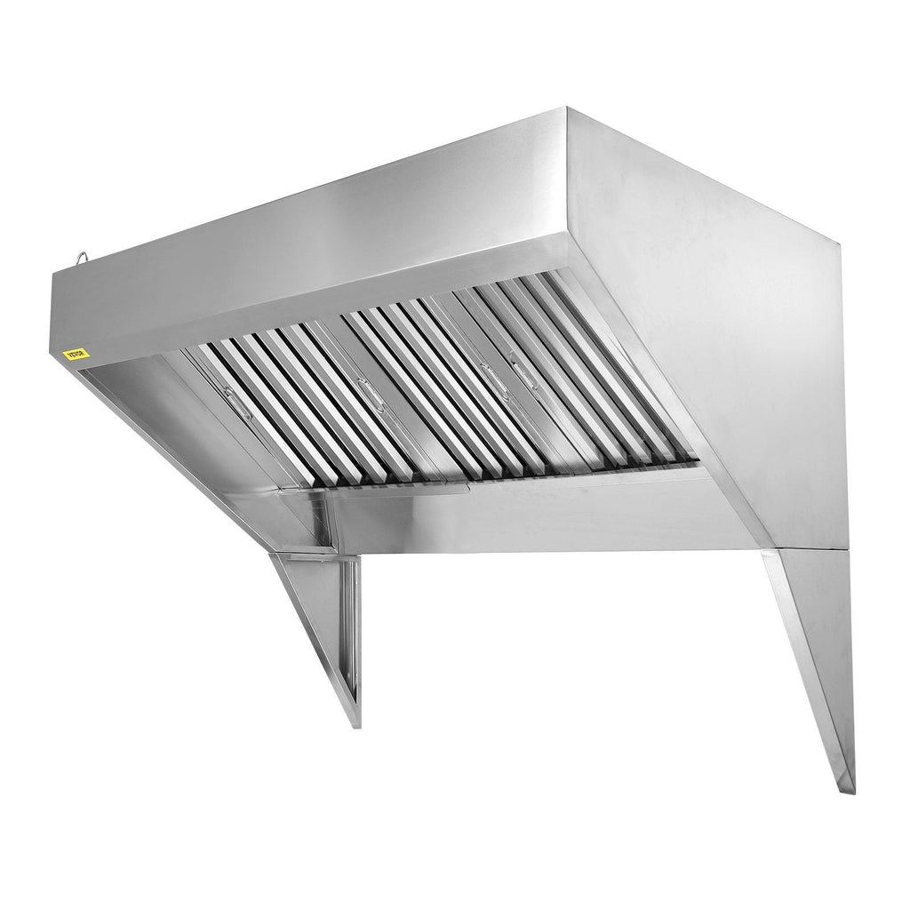 VEVOR Commercial Exhaust Hood, 7FT Food Truck Hood Exhaust, 201 Stainless Steel Concession Trailer Hood with 3 Detachable U - shaped Grid Oil Filter Mesh, Rust Resistant Vent Hood for Kitchen Restaurant - Comfortable Living Decor