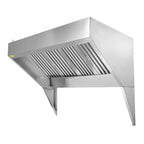 VEVOR Commercial Exhaust Hood, 8FT Food Truck Hood Exhaust, 201 Stainless Steel Concession Trailer Hood with 4 Detachable U - shaped Grid Oil Filter Mesh, Rust Resistant Vent Hood for Kitchen Restaurant - Comfortable Living Decor