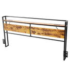 VEVOR Headboard for King Size Bed, Adjustable Height Headboard with Storage Shelf, King Size Freestanding Head Board with Outlets and USB Port for Different Bed Frames, Easy Assembly, Black and Brown - Comfortable Living Decor