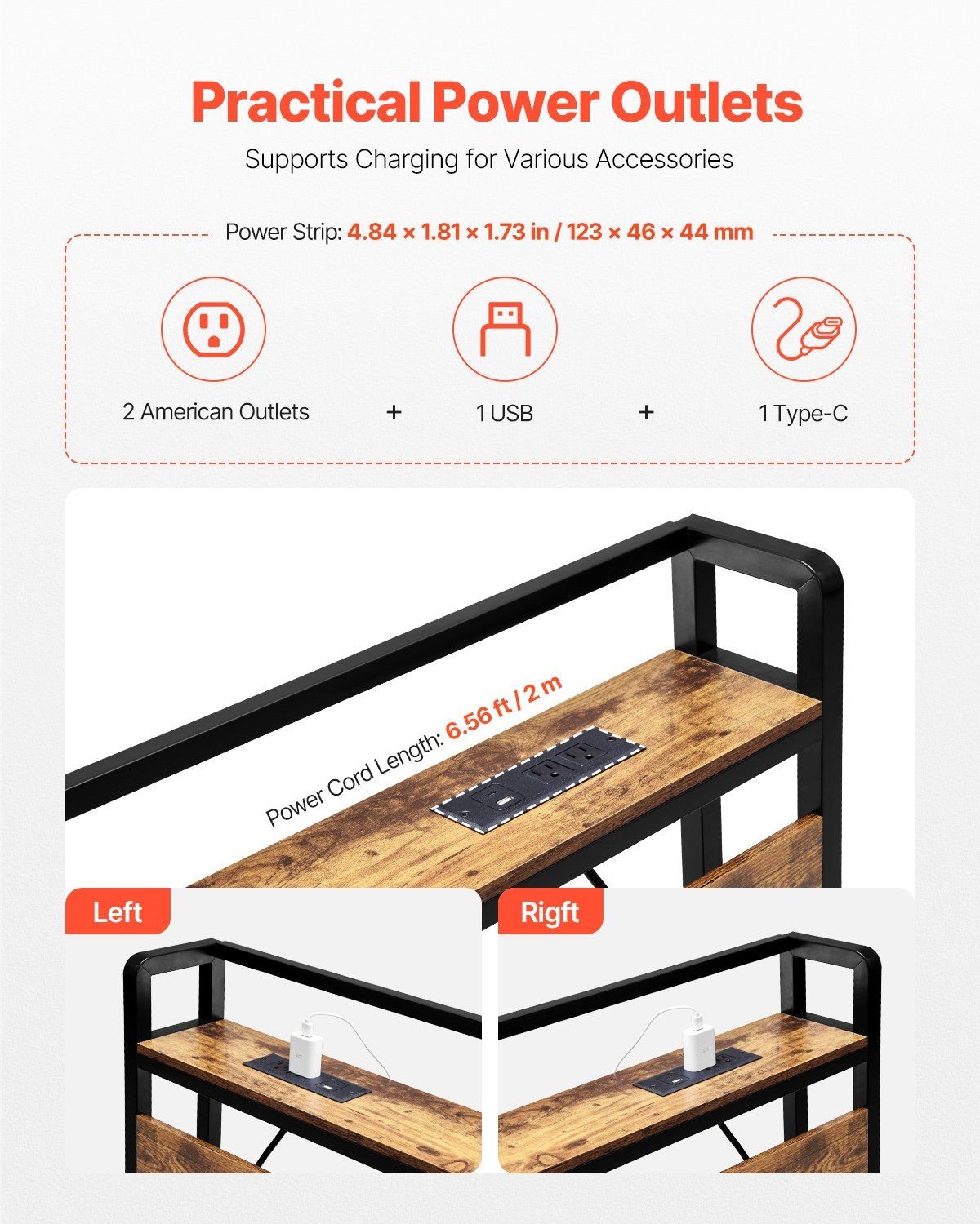 VEVOR Headboard for King Size Bed, Adjustable Height Headboard with Storage Shelf, King Size Freestanding Head Board with Outlets and USB Port for Different Bed Frames, Easy Assembly, Black and Brown - Comfortable Living Decor