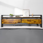 VEVOR Headboard for King Size Bed, Adjustable Height Headboard with Storage Shelf, King Size Freestanding Head Board with Outlets and USB Port for Different Bed Frames, Easy Assembly, Black and Brown - Comfortable Living Decor