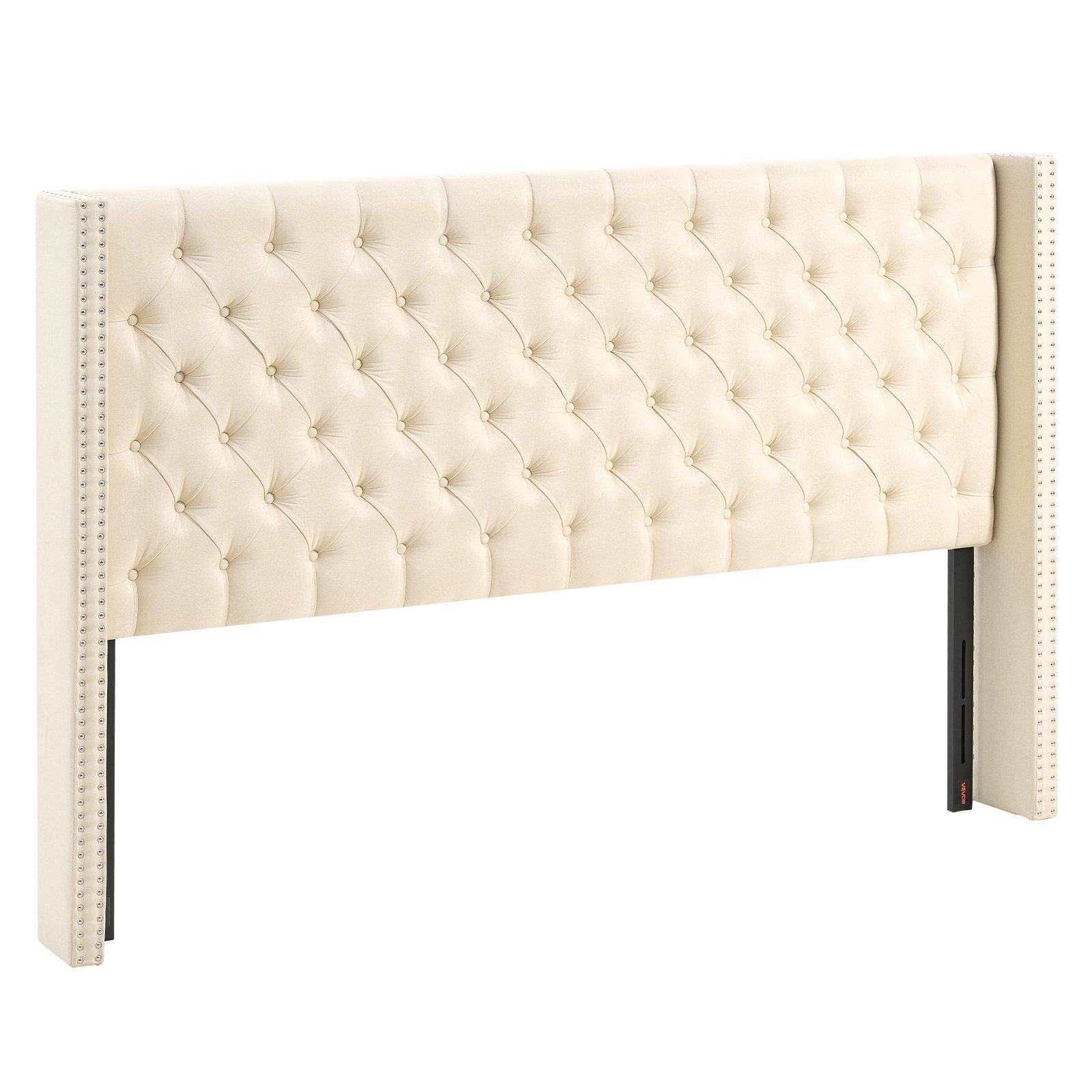 VEVOR Headboard, King Size Headboard with Adjustable Height, Comfortable Diamond Tufted for King Size Bed, W84.1 x H (54.33 - 60.24) x D 8.27 in, Ideal for Bedroom, Hotel, Homestay, Dormitory, Cream - Comfortable Living Decor