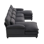 [VIDEO provided] [New]109.8*55.9" Modern U - shaped Sectional Sofa with Waist Pillows - Comfortable Living Decor