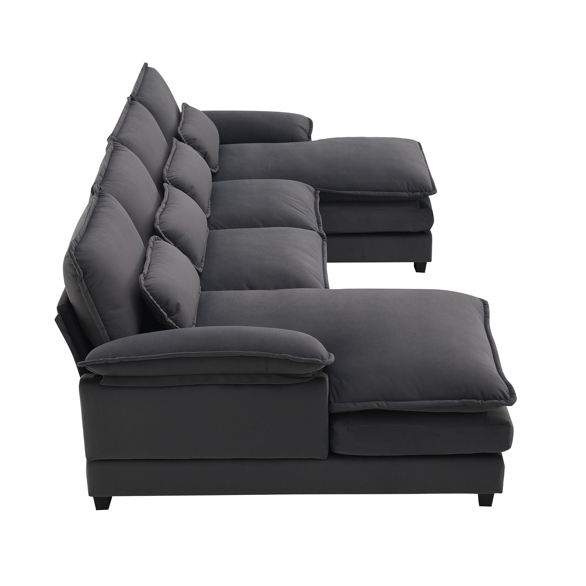 [VIDEO provided] [New]109.8*55.9" Modern U - shaped Sectional Sofa with Waist Pillows - Comfortable Living Decor