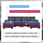 [VIDEO provided] [New]109.8*55.9" Modern U - shaped Sectional Sofa with Waist Pillows - Comfortable Living Decor