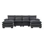[VIDEO provided] [New]109.8*55.9" Modern U - shaped Sectional Sofa with Waist Pillows - Comfortable Living Decor
