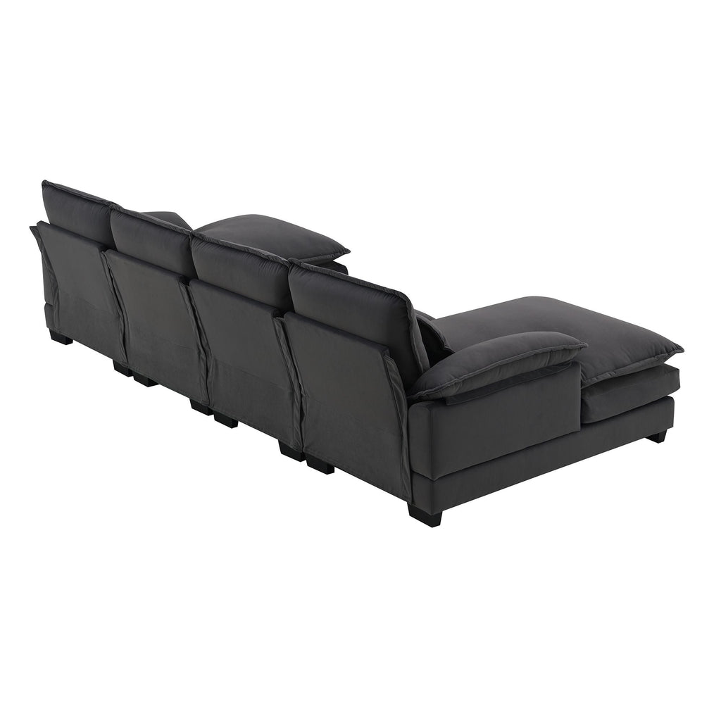 [VIDEO provided] [New]109.8*55.9" Modern U - shaped Sectional Sofa with Waist Pillows - Comfortable Living Decor