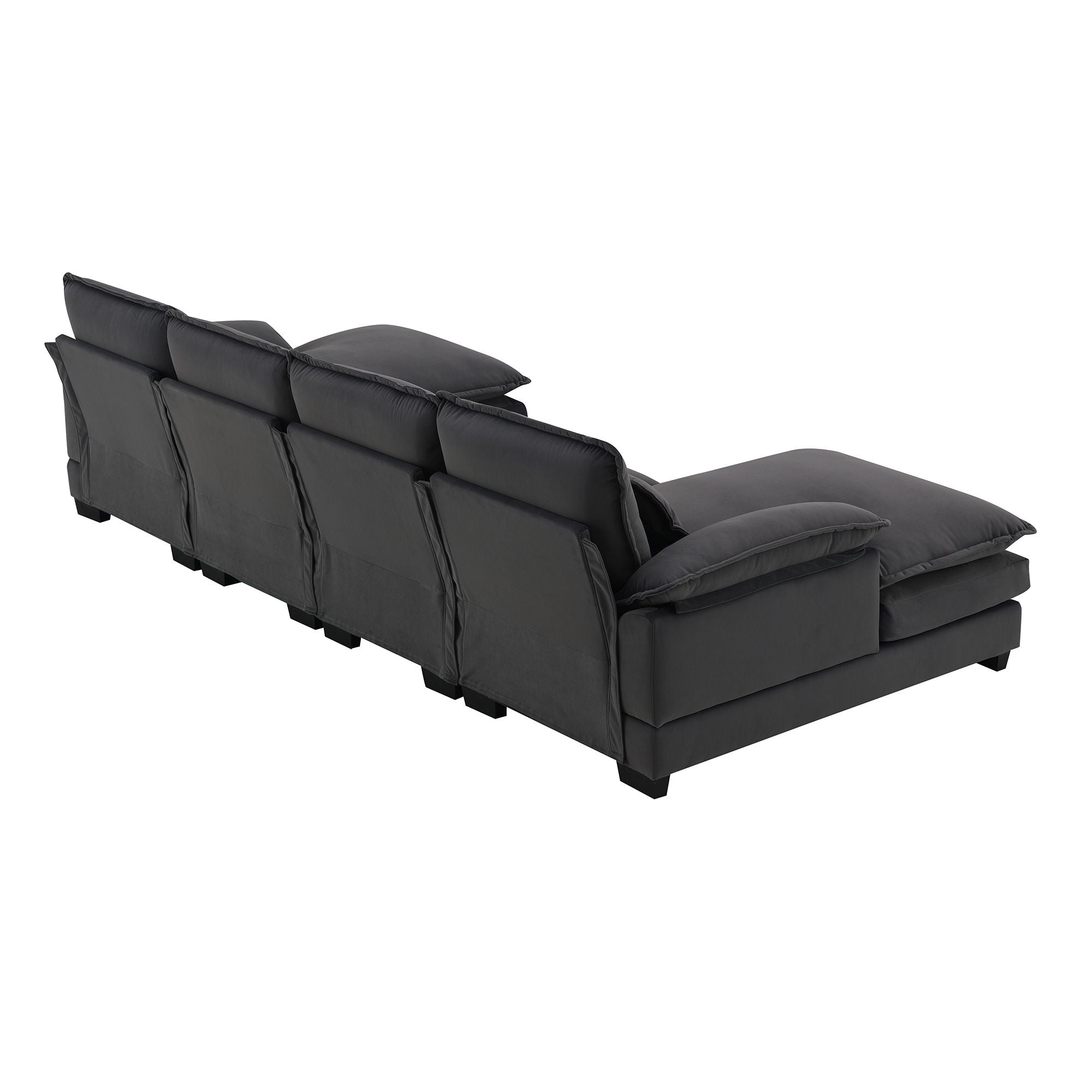 [VIDEO provided] [New]109.8*55.9" Modern U - shaped Sectional Sofa with Waist Pillows - Comfortable Living Decor