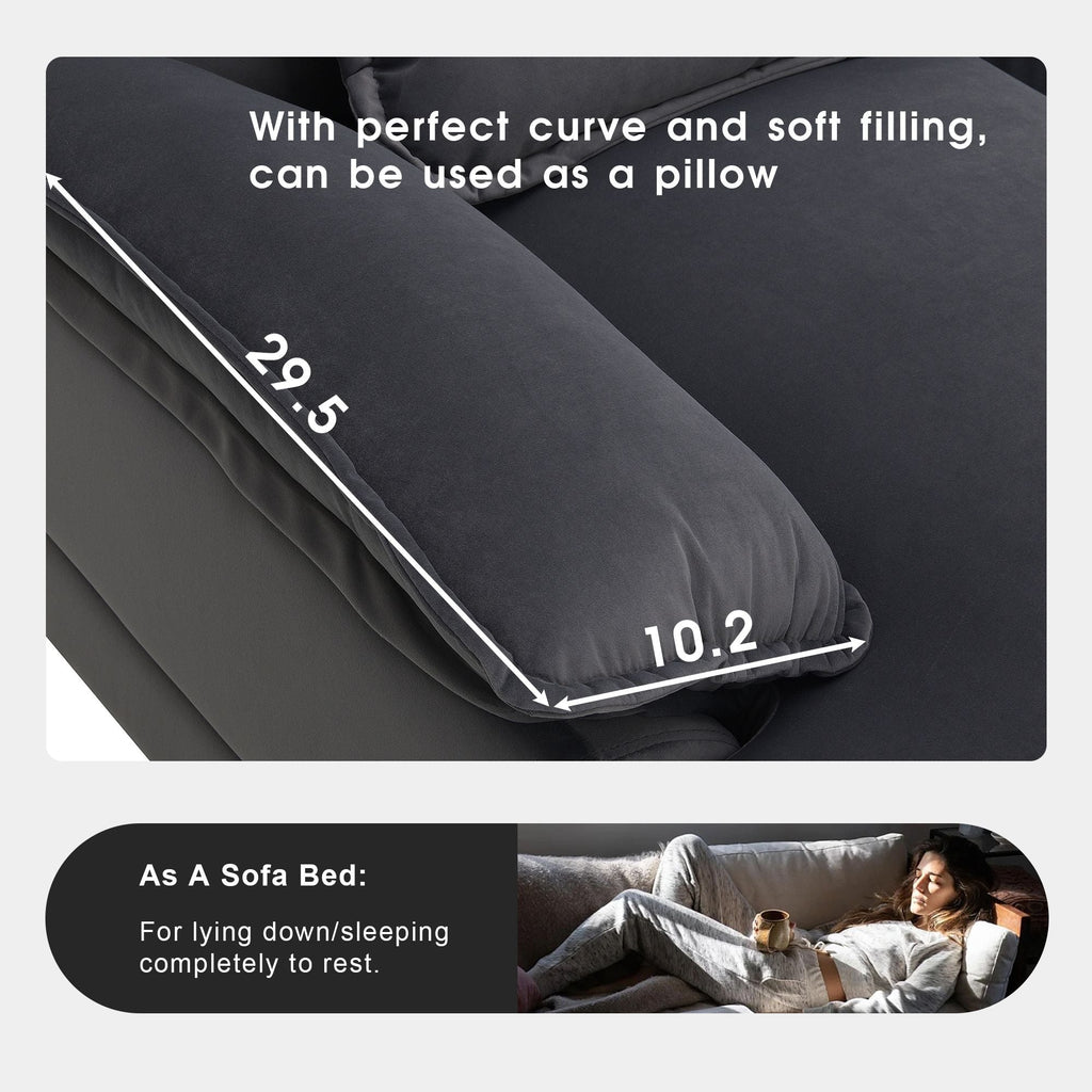 [VIDEO provided] [New]109.8*55.9" Modern U - shaped Sectional Sofa with Waist Pillows - Comfortable Living Decor