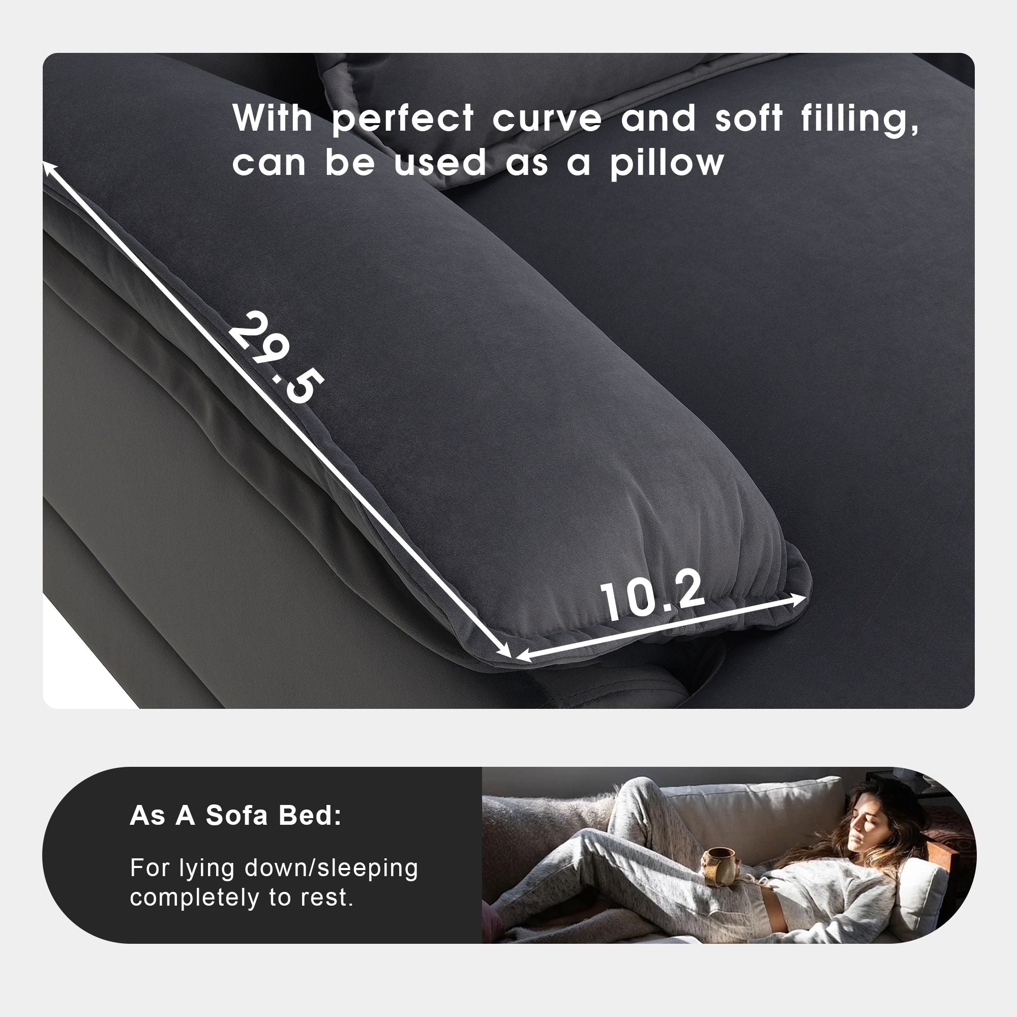[VIDEO provided] [New]109.8*55.9" Modern U - shaped Sectional Sofa with Waist Pillows - Comfortable Living Decor