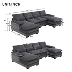 [VIDEO provided] [New]109.8*55.9" Modern U - shaped Sectional Sofa with Waist Pillows - Comfortable Living Decor
