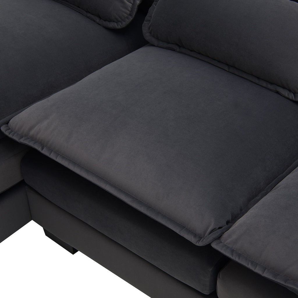[VIDEO provided] [New]109.8*55.9" Modern U - shaped Sectional Sofa with Waist Pillows - Comfortable Living Decor