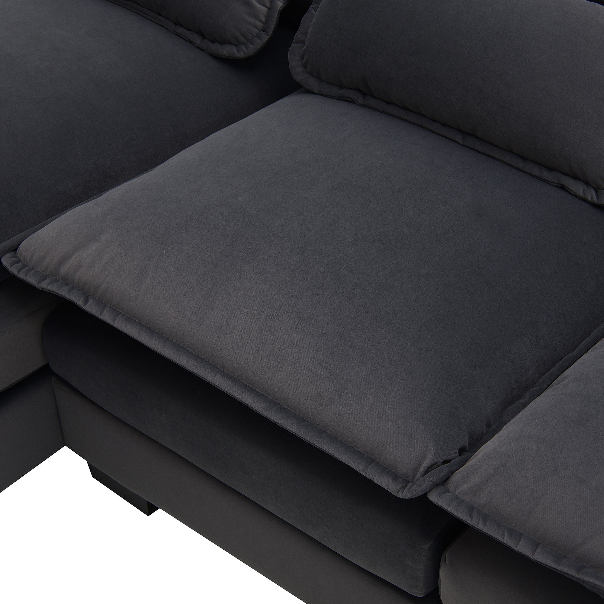 [VIDEO provided] [New]109.8*55.9" Modern U - shaped Sectional Sofa with Waist Pillows - Comfortable Living Decor