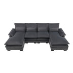[VIDEO provided] [New]109.8*55.9" Modern U - shaped Sectional Sofa with Waist Pillows - Comfortable Living Decor