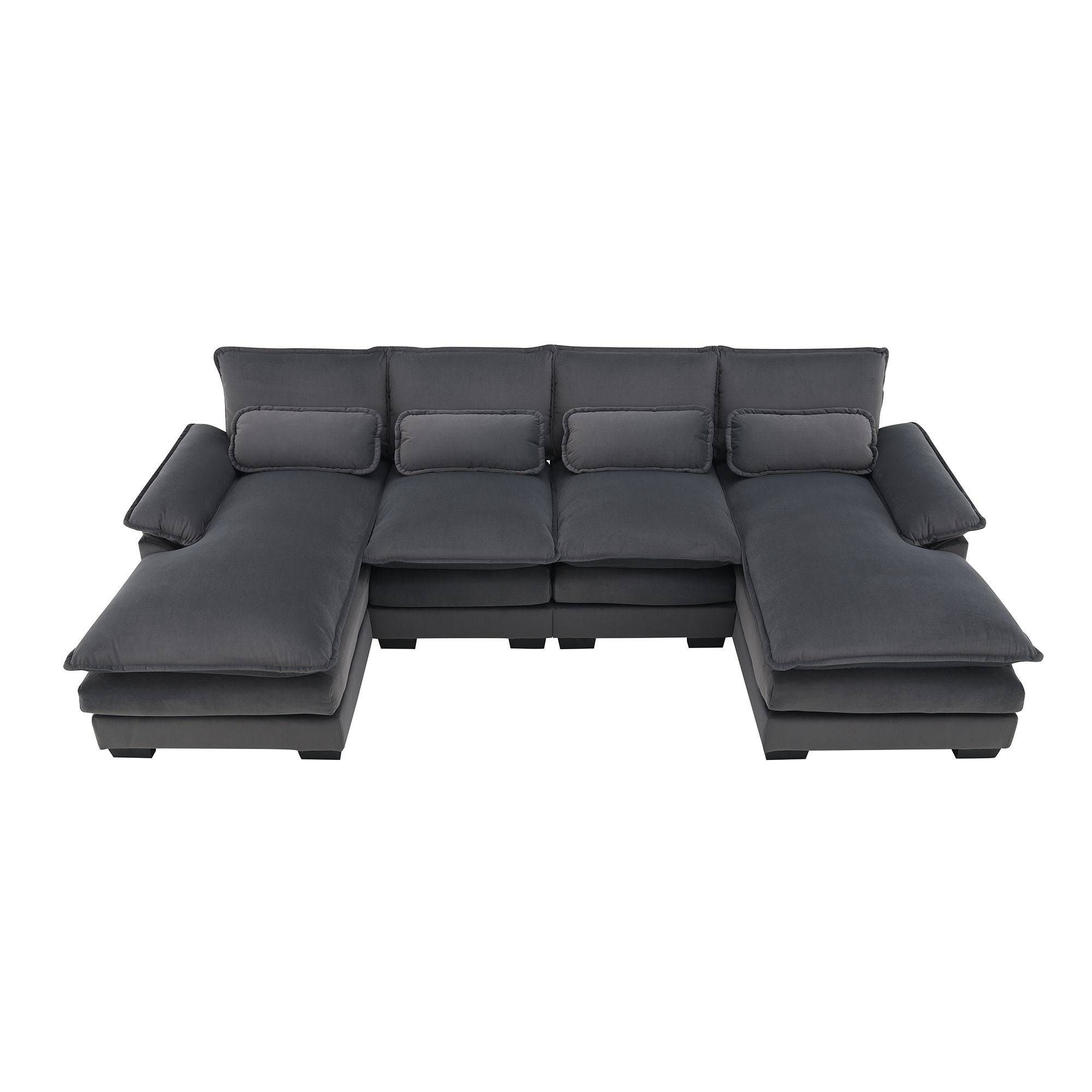 [VIDEO provided] [New]109.8*55.9" Modern U - shaped Sectional Sofa with Waist Pillows - Comfortable Living Decor