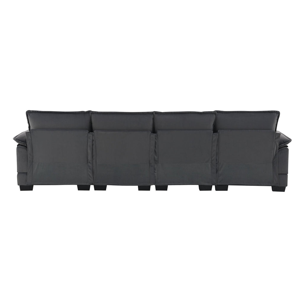 [VIDEO provided] [New]109.8*55.9" Modern U - shaped Sectional Sofa with Waist Pillows - Comfortable Living Decor