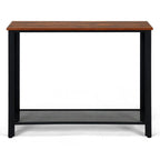Wood Console Sofa Table with Adjustable Feet and Storage Shelf - Comfortable Living Decor