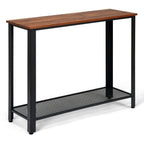 Wood Console Sofa Table with Adjustable Feet and Storage Shelf - Comfortable Living Decor