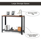 Wood Console Sofa Table with Adjustable Feet and Storage Shelf - Comfortable Living Decor