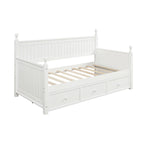 Wood Daybed with Three Drawers ; Twin Size Daybed; No Box Spring Needed ; White - Comfortable Living Decor