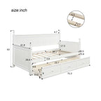 Wood Daybed with Three Drawers ; Twin Size Daybed; No Box Spring Needed ; White - Comfortable Living Decor