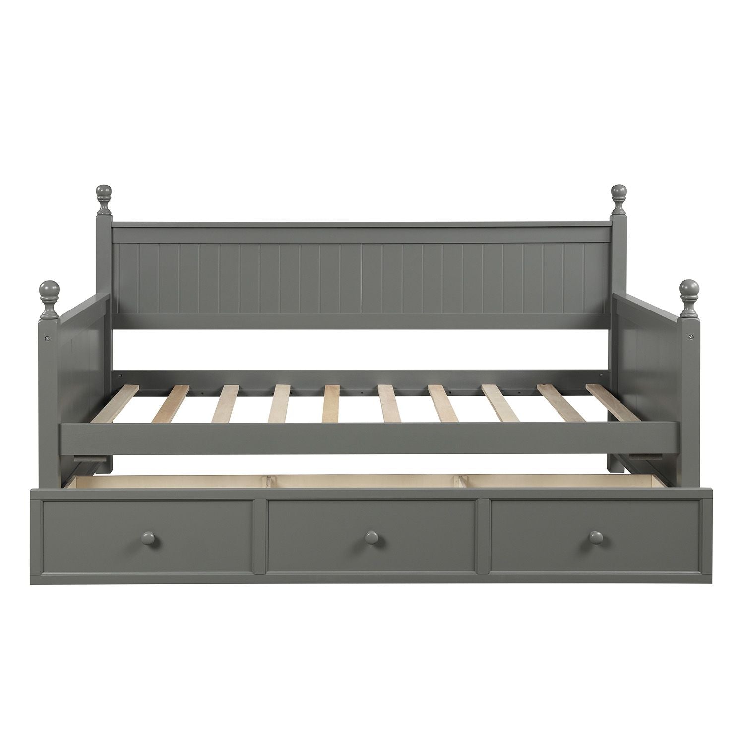 Wood Daybed with Three Drawers ; Twin Size Daybed; No Box Spring Needed ; White - Comfortable Living Decor