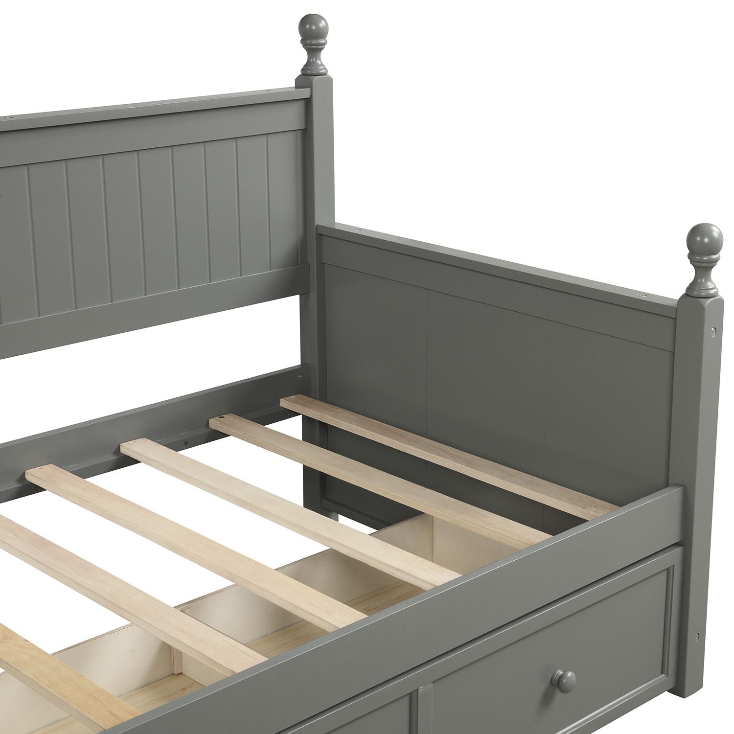 Wood Daybed with Three Drawers ; Twin Size Daybed; No Box Spring Needed ; White - Comfortable Living Decor