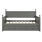 Wood Daybed with Three Drawers ; Twin Size Daybed; No Box Spring Needed ; White - Comfortable Living Decor