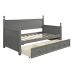 Wood Daybed with Three Drawers ; Twin Size Daybed; No Box Spring Needed ; White - Comfortable Living Decor